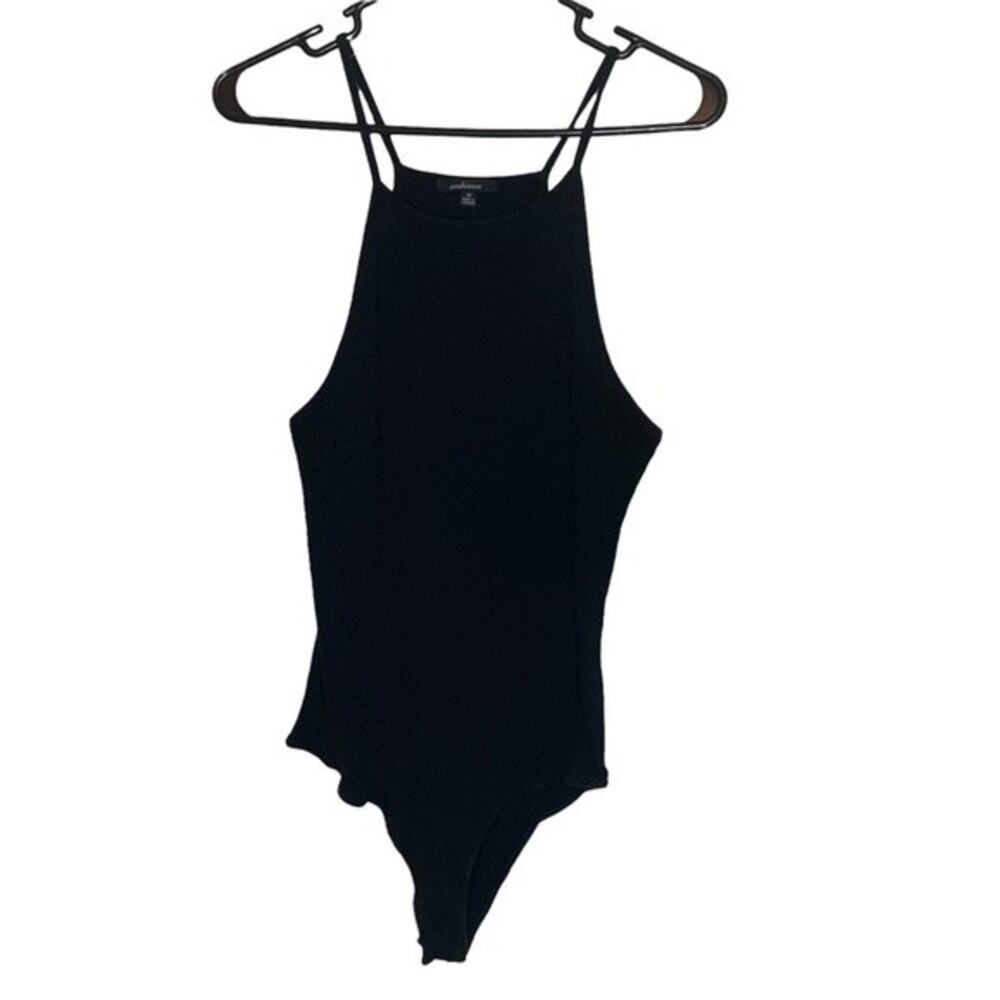 Ambiance Black Ribbed Bodysuit. Size 3x.